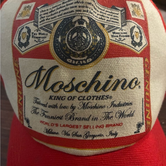 Moschino x Budweiser Red and White Graphic Cap - Picture 2 of 5